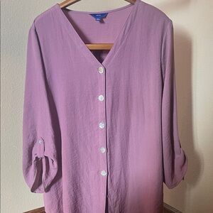 Apt. 9 Women's Purple Button-Down Shirt